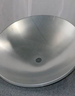 This radar receiver cover is manufactured from aluminum alloy using precision metal spinning technology for aviation radar system applications.