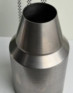 Aviation-grade 7075 aluminum welded rectifier cone assembly for aerospace defense applications.