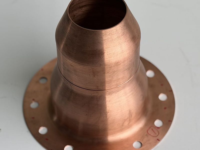 110kV high-voltage aluminum tail pipe and flange assembly for electrical equipment with field concentration control.