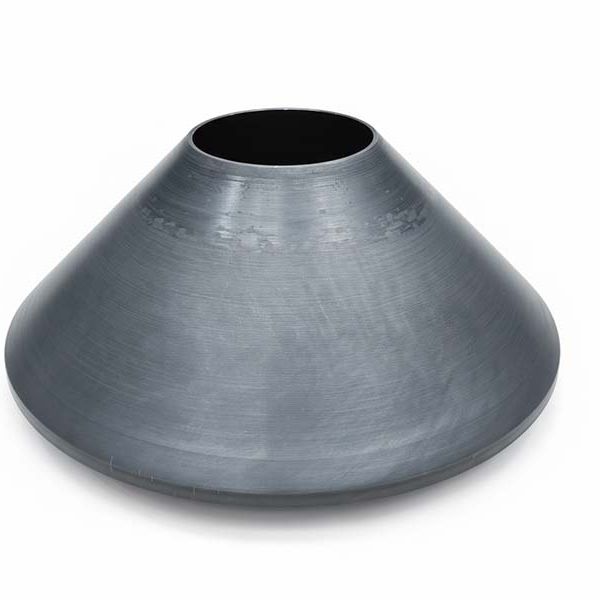 Custom carbon steel tapered conveyor rollers manufactured by heavy-duty metal spinning for exceptional strength and durability. Ideal for bulk-handling, mining, and industrial conveyor systems requiring high-load performance and long service life.